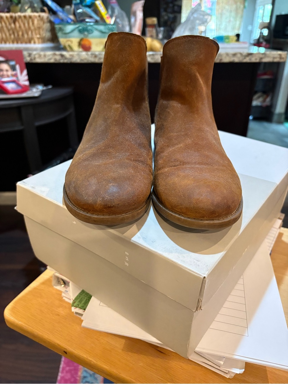 Franco Sarto Classic Women’s Brown Suede Chelsea Boots